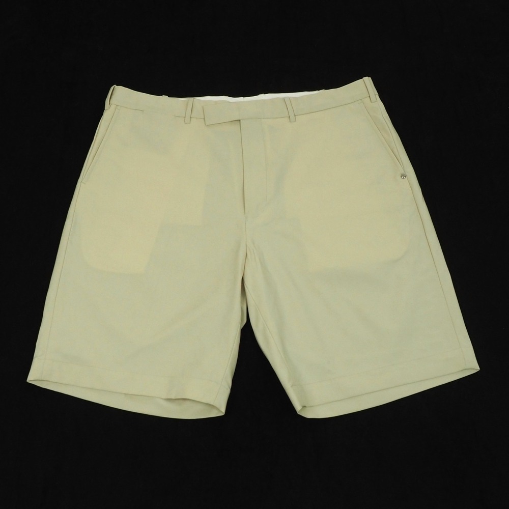 New RLX Ralph Lauren Golf Chino Shorts Mens 38 Khaki Beige Flat Poly Performance